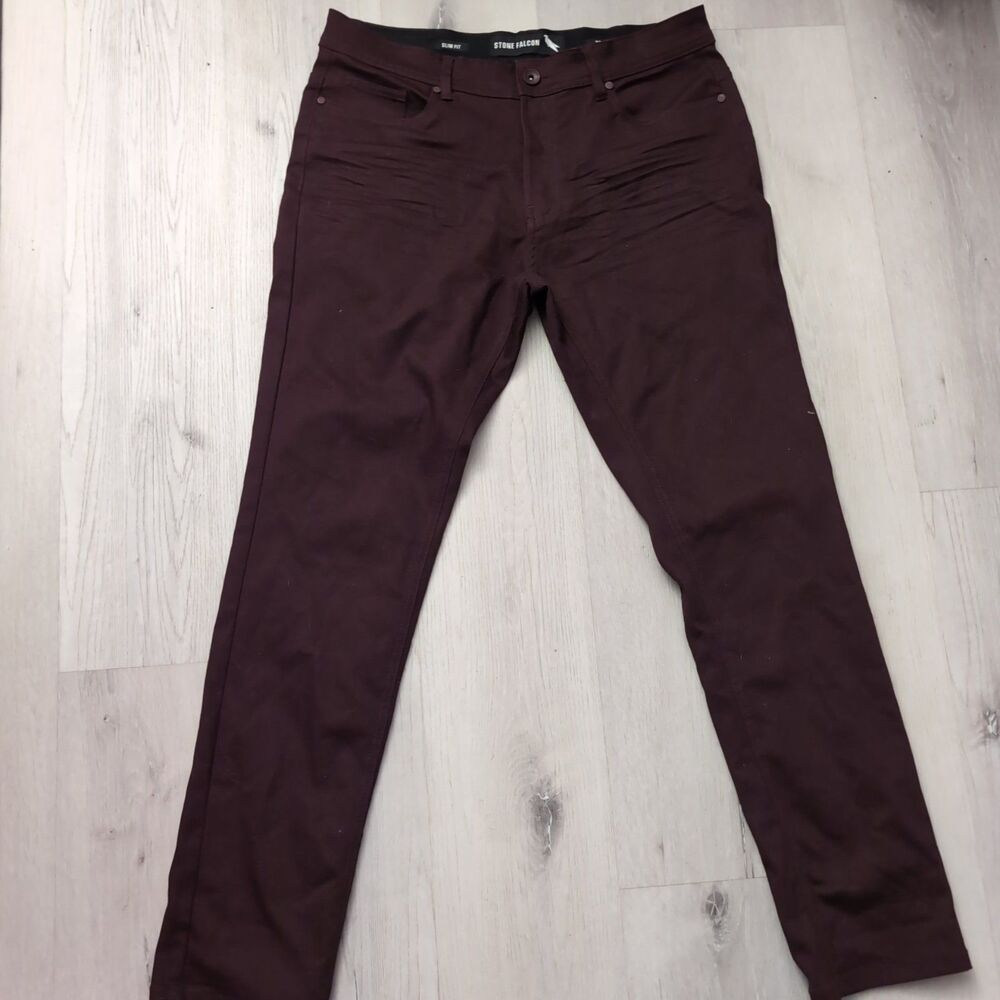 Stone Falcon Pants men's 36x32 Burgundy Stone Falcon Pants Mens Pants